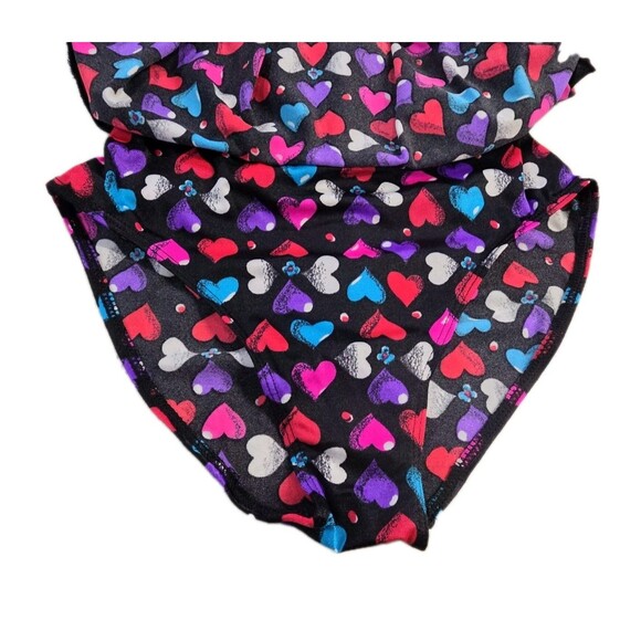 Gilda Marx VTG 90s Hearts Galore Black LS Skirted Leotard Adult Size XS (Y/J) - Picture 2 of 13